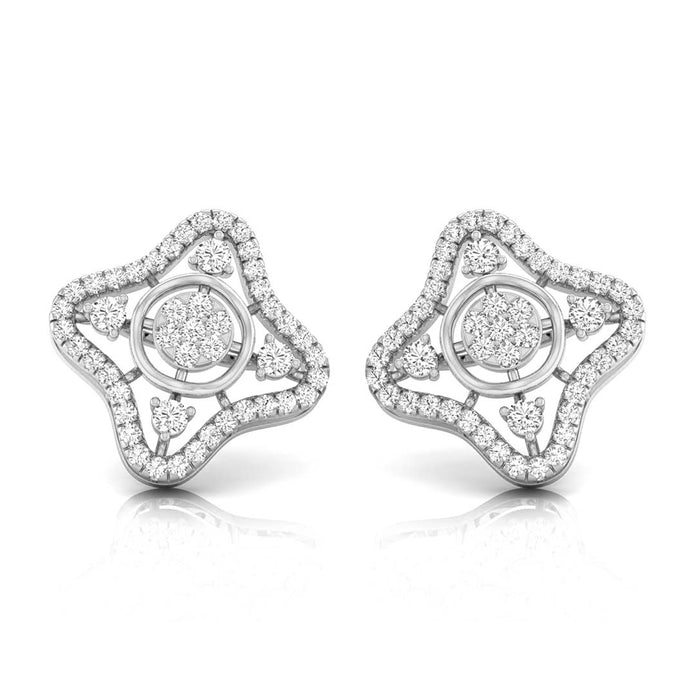 0.57Ct Star Shape Round Lab-Grown Diamond Gold Stud Earrings