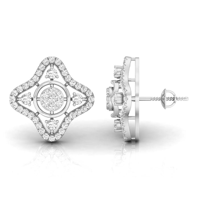 0.57Ct Star Shape Round Lab-Grown Diamond Gold Stud Earrings