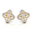 0.57Ct Star Shape Round Lab-Grown Diamond Gold Stud Earrings