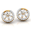 0.36Ct Floral Round Lab-Grown Diamond Gold Stud Earrings