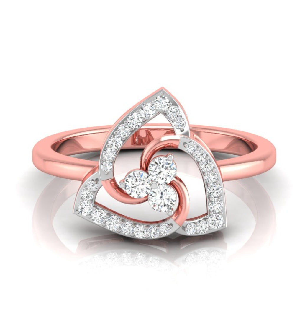 0.21Ct Round Cut Triple Loop Design Lab-Grown Diamond Ring