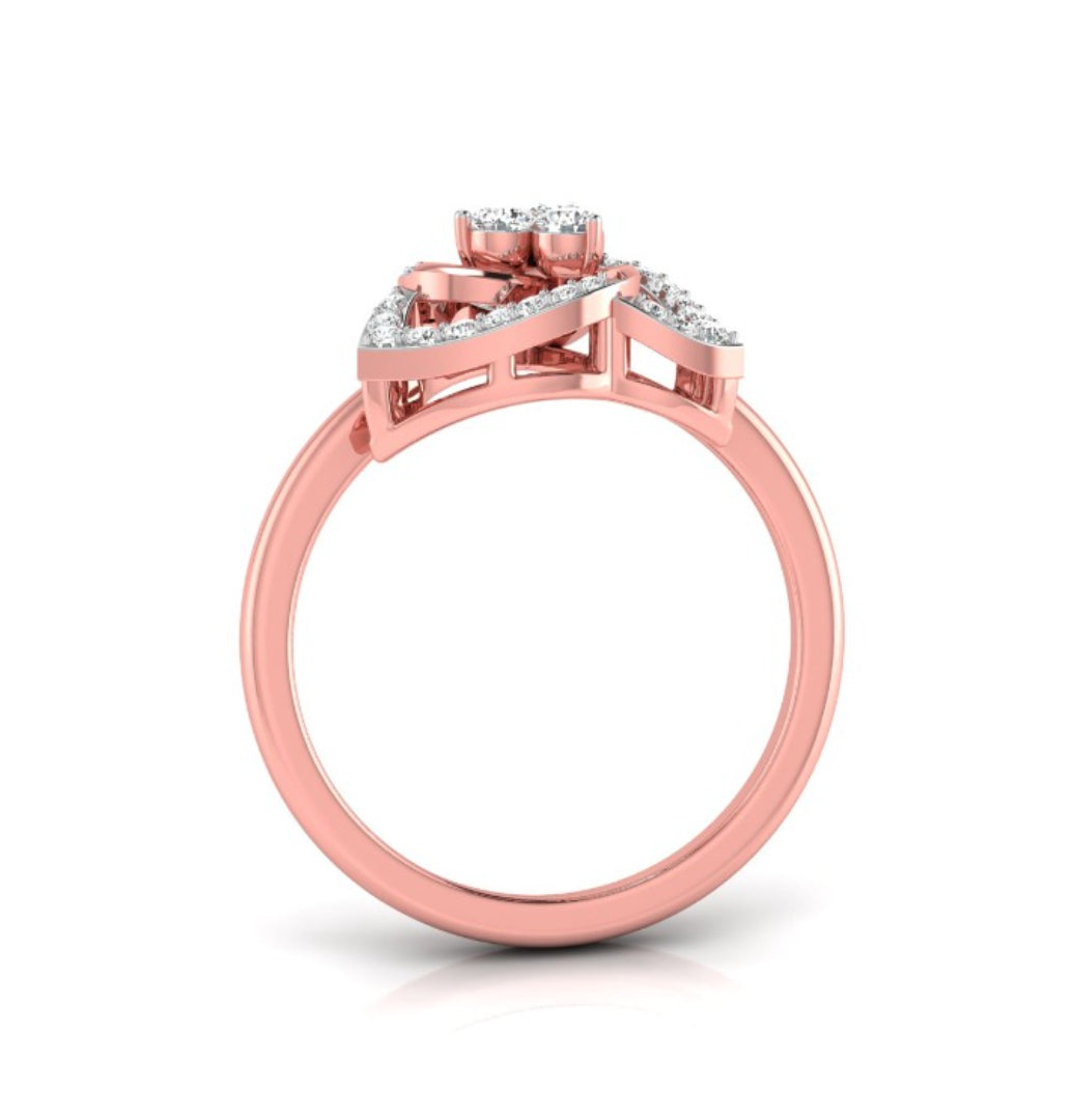 0.21Ct Round Cut Triple Loop Design Lab-Grown Diamond Ring