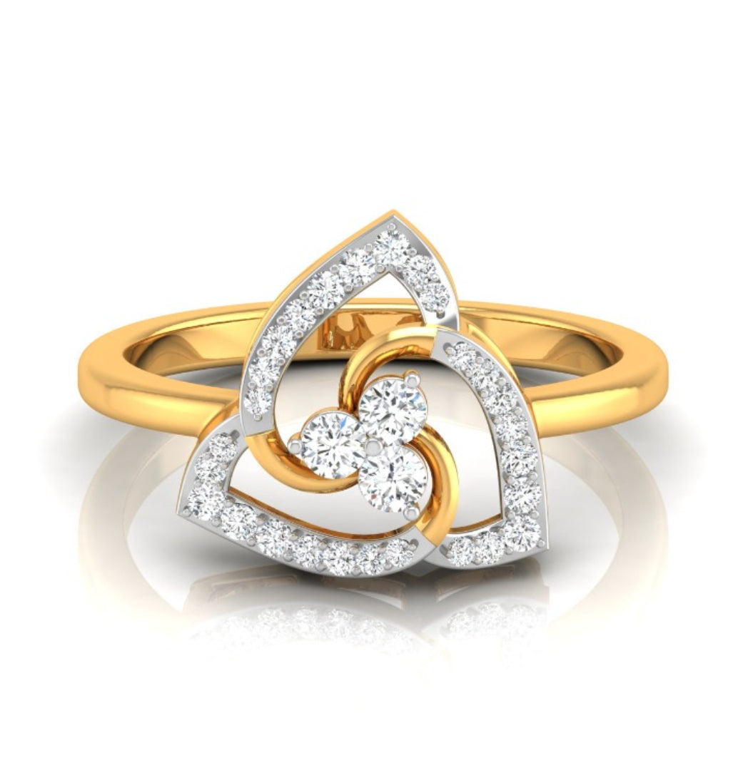 0.21Ct Round Cut Triple Loop Design Lab-Grown Diamond Ring