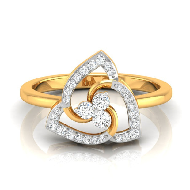 0.21Ct Round Cut Triple Loop Design Lab-Grown Diamond Ring