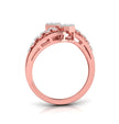 0.20Ct Round Cut Dual Square Shaped Lab-Grown Diamond Ring