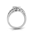 0.20Ct Round Cut Dual Square Shaped Lab-Grown Diamond Ring