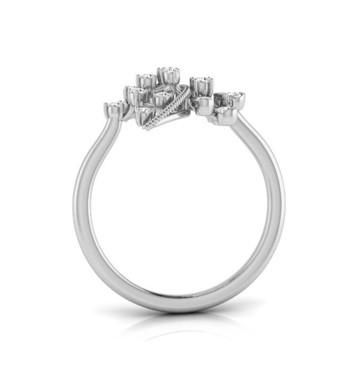 0.18Ct Round Cut Fan Shaped Design Lab-Grown Diamond Ring