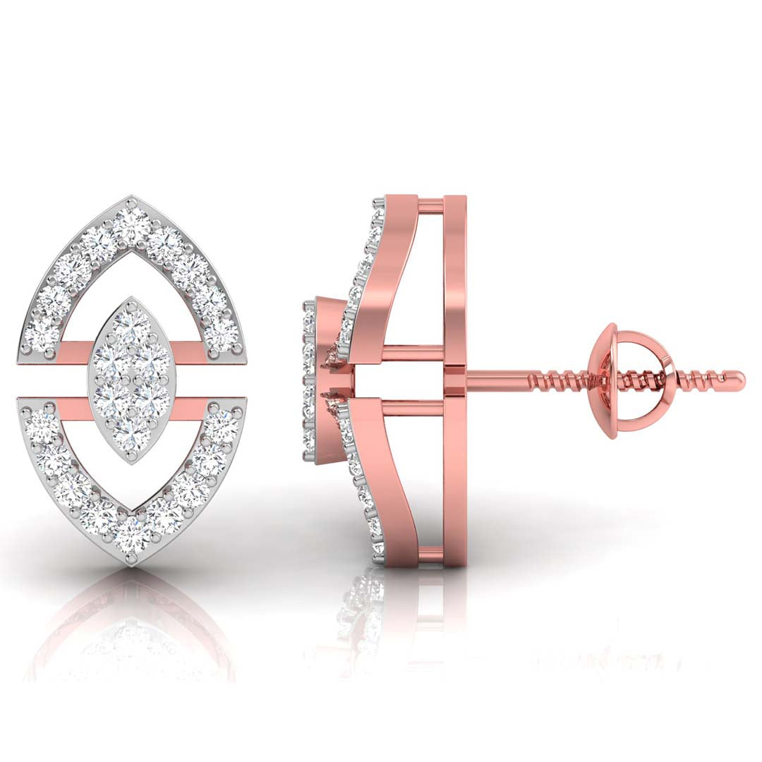 0.22Ct Round Cluster Lab-Grown Diamond Gold Stud Earrings