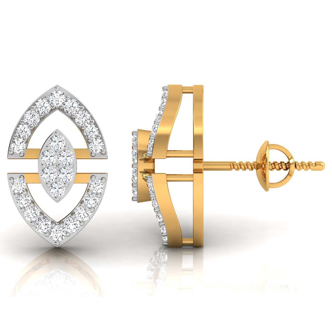 0.22Ct Round Cluster Lab-Grown Diamond Gold Stud Earrings