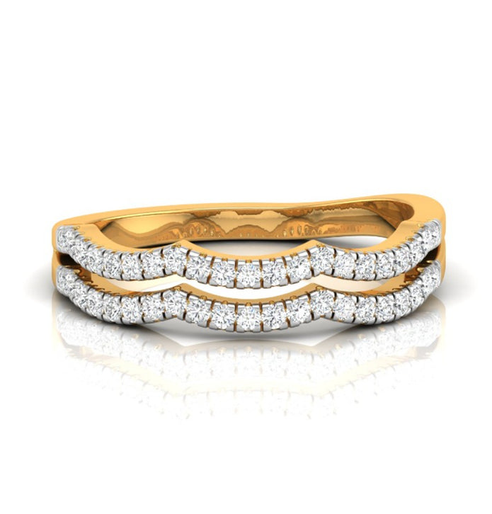 0.18Ct Round Cut Wave Design Lab-Grown Diamond Band