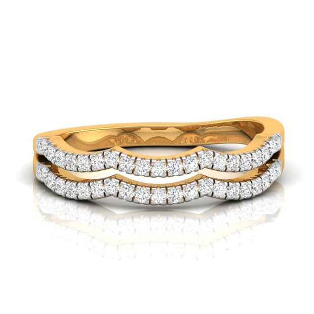 0.18Ct Round Cut Wave Design Lab-Grown Diamond Band