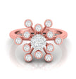 0.44Ct Starbrust Design Round Cut Lab-Grown Diamond Ring