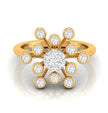 0.44Ct Starbrust Design Round Cut Lab-Grown Diamond Ring
