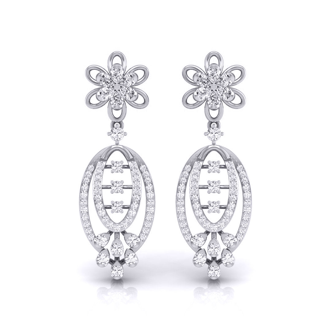 0.86Ct Round Lab-Grown Diamond Gold Dangellers Earrings