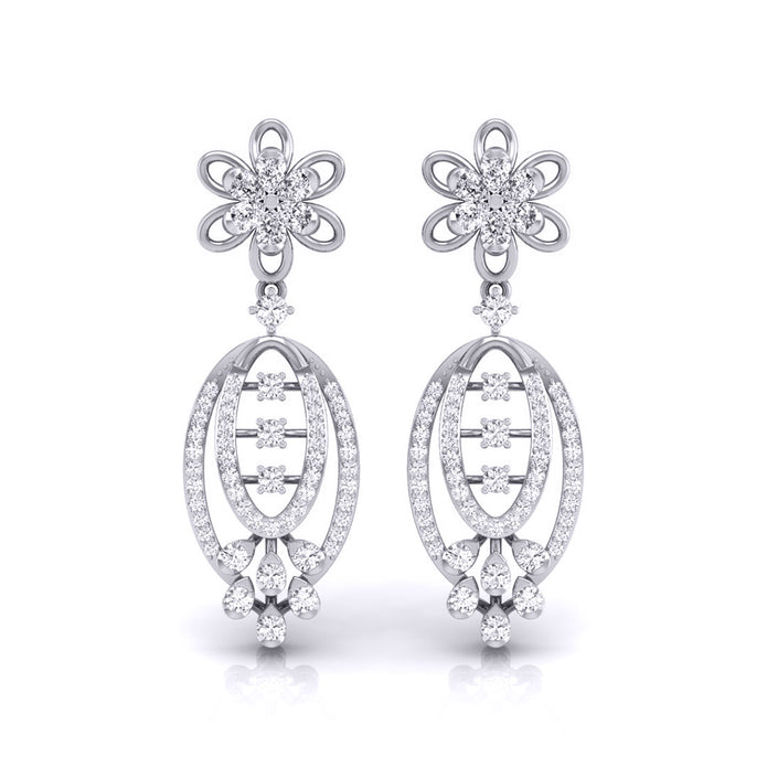 0.86Ct Round Lab-Grown Diamond Gold Dangellers Earrings