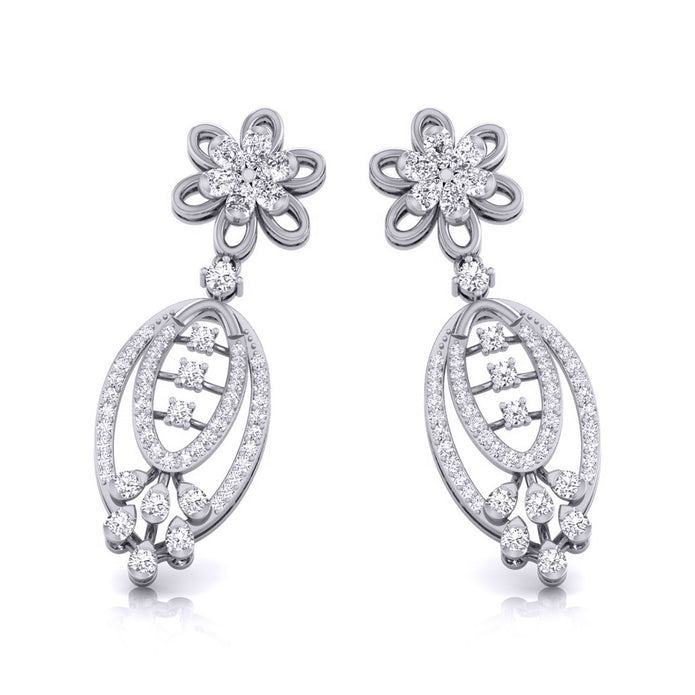 0.86Ct Round Lab-Grown Diamond Gold Dangellers Earrings