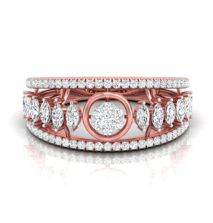 0.61Ct Round & Marquise Cut Lab-Grown Diamond Band