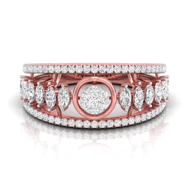 0.61Ct Round & Marquise Cut Lab-Grown Diamond Band