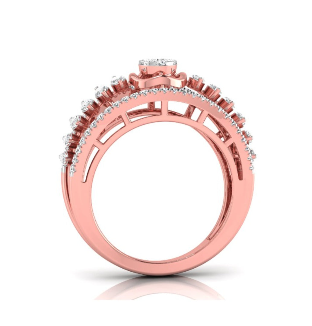 0.61Ct Round & Marquise Cut Lab-Grown Diamond Band