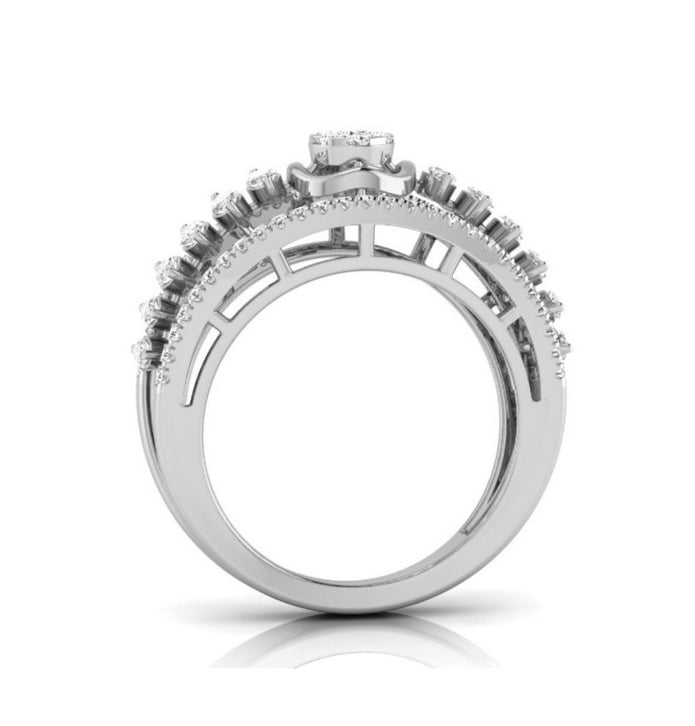 0.61Ct Round & Marquise Cut Lab-Grown Diamond Band