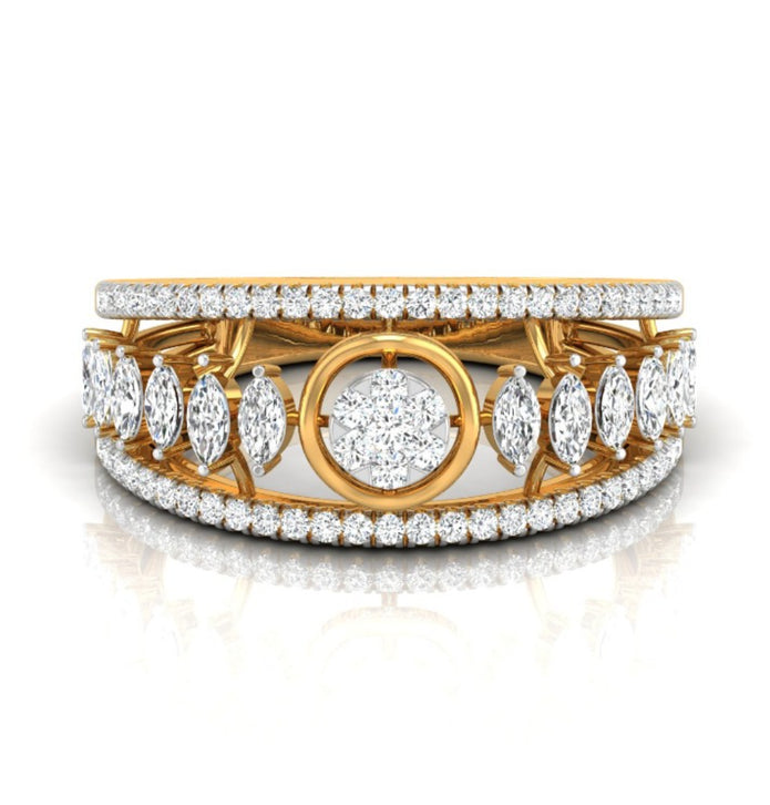 0.61Ct Round & Marquise Cut Lab-Grown Diamond Band