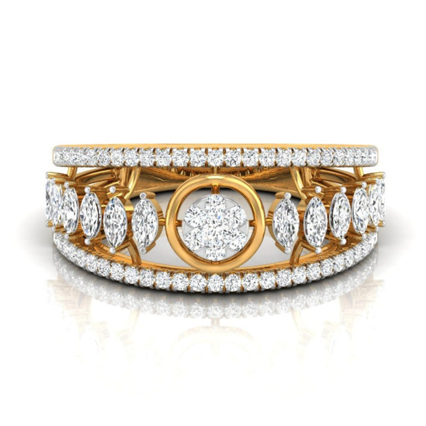 0.61Ct Round & Marquise Cut Lab-Grown Diamond Band