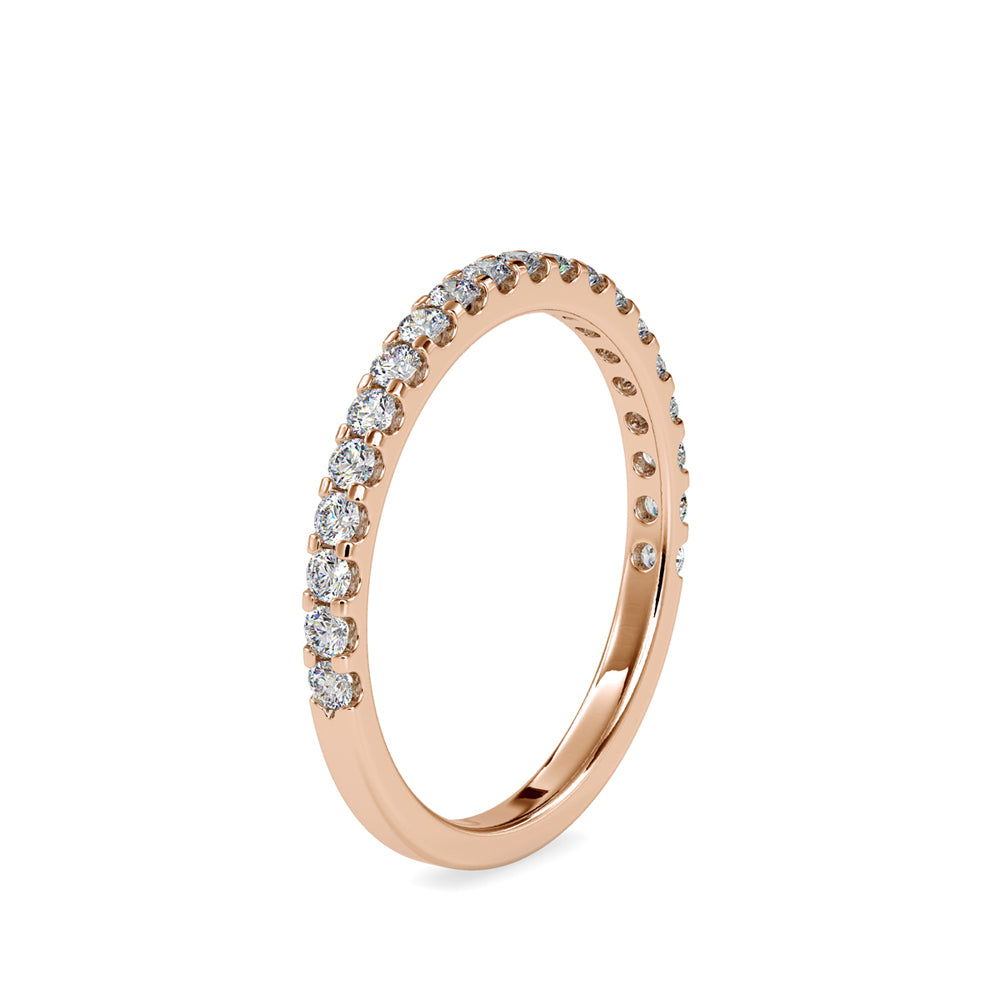 pavé half eternity lab-grown diamond ring in rose gold