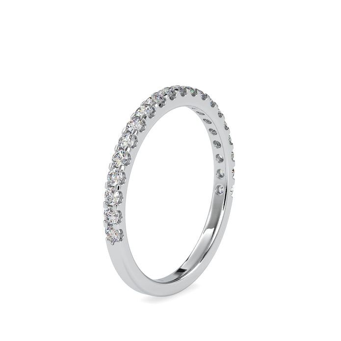 pavé half eternity lab-grown diamond ring in white gold