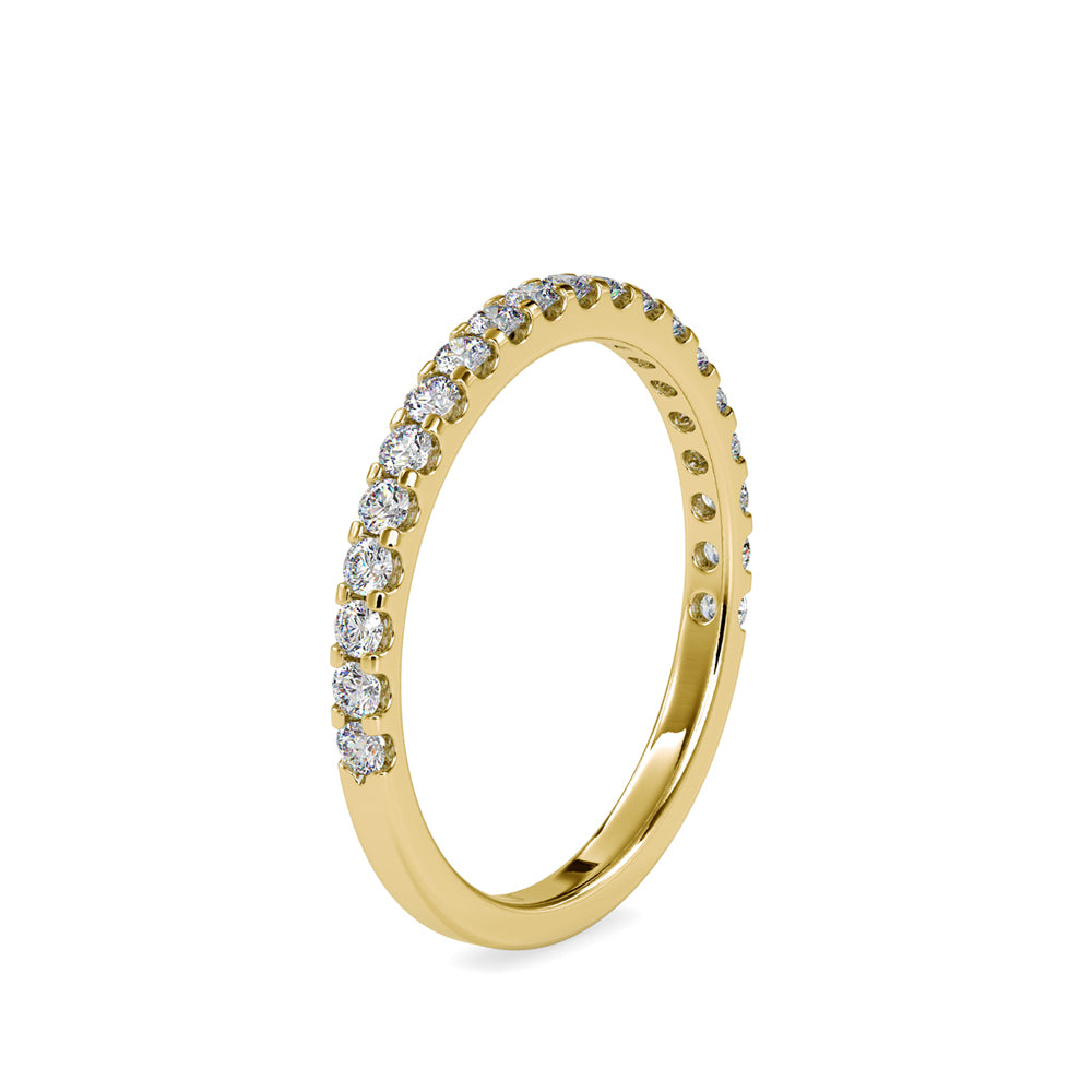 pavé half eternity lab-grown diamond ring in yellow gold