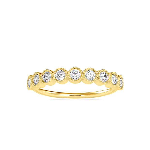 half eternity diamond ring in yellow gold