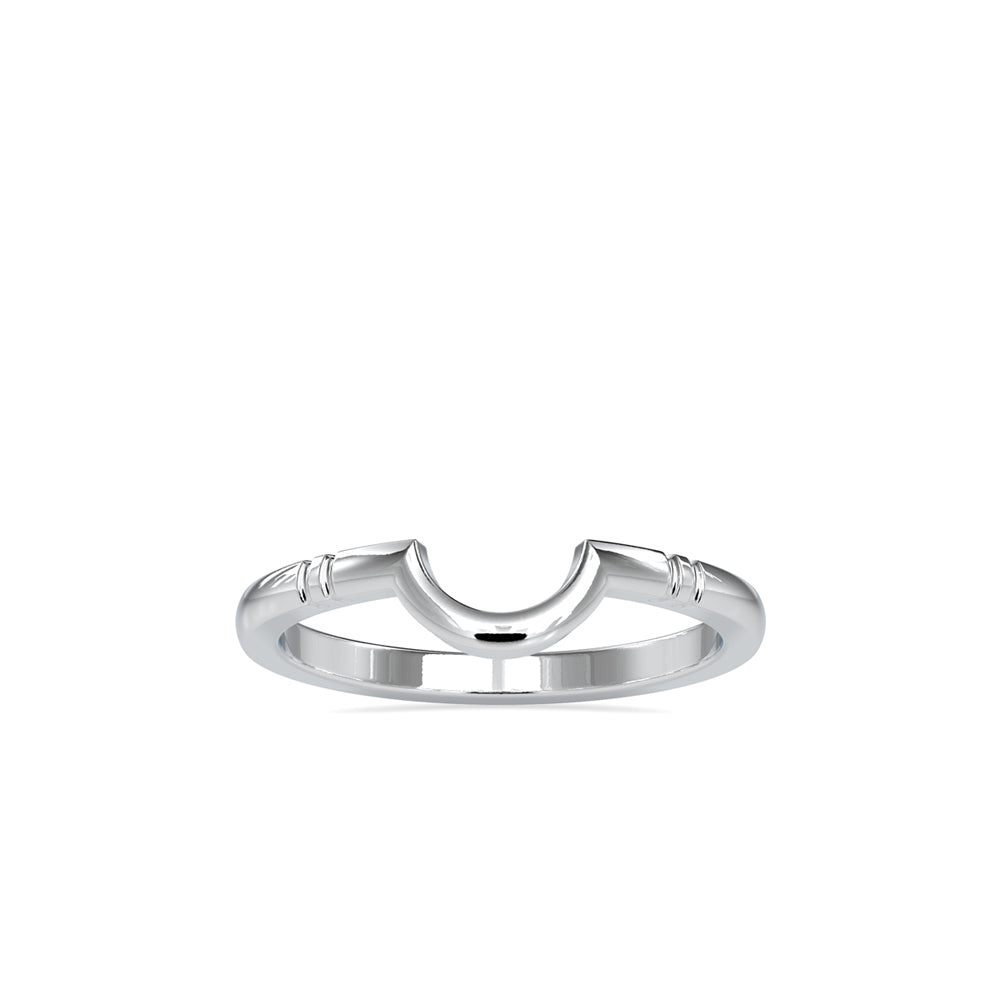 half moon shape white gold band