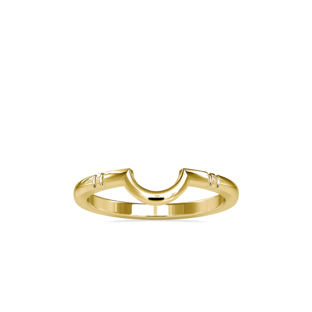 half moon shape yellow gold band