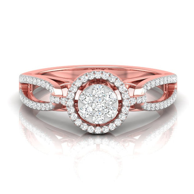 rose gold halo cluster lab-grown diamond ring