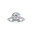 halo round cut lab-grown diamond ring in white gold