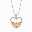heart motif diamond pendant necklace in rose gold
