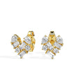 heart cluster diamond stud earrings in yellow gold
