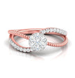 intertwined round cut cluster lab-grown diamond ring in rose gold