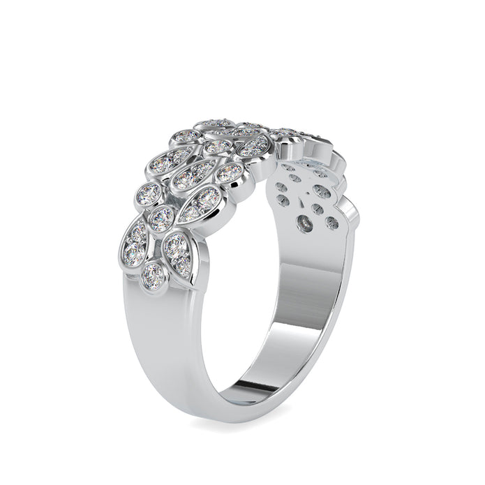 bezel half eternity lab-grown diamond ring in white gold