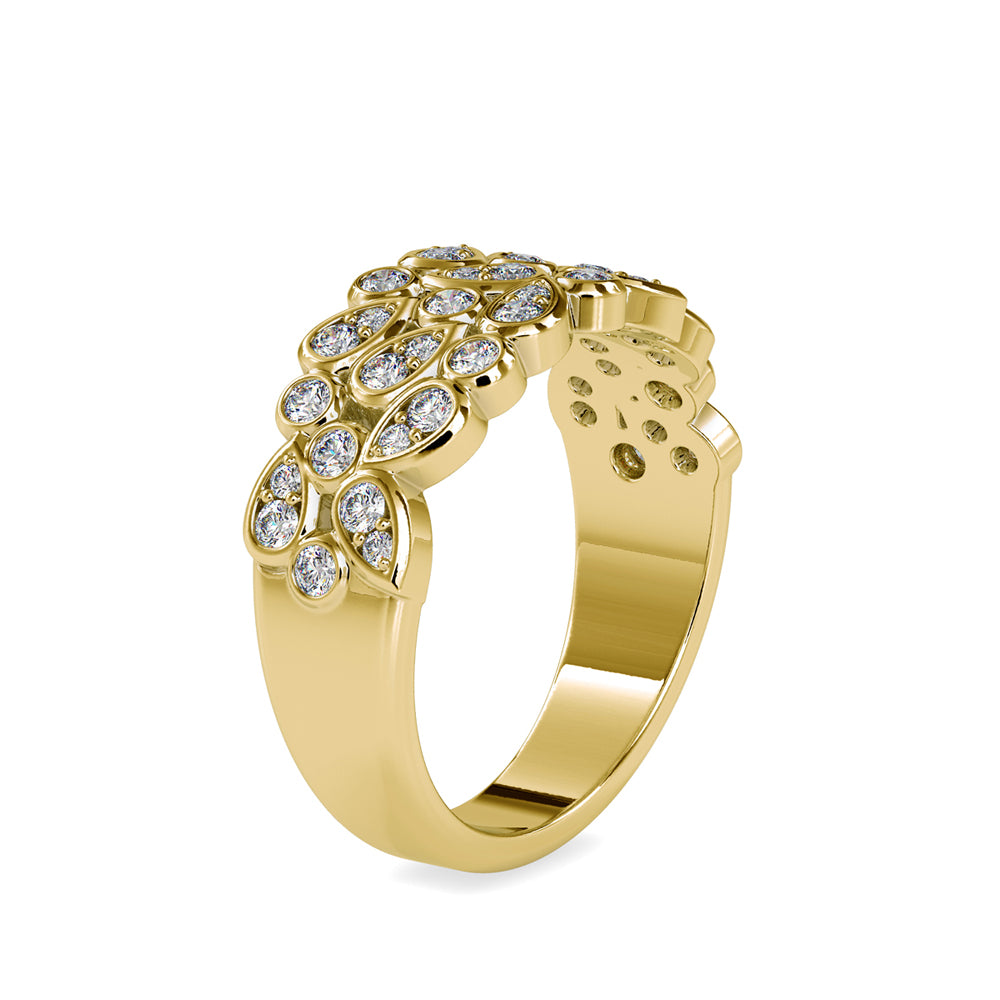 bezel half eternity lab-grown diamond ring in yellow gold