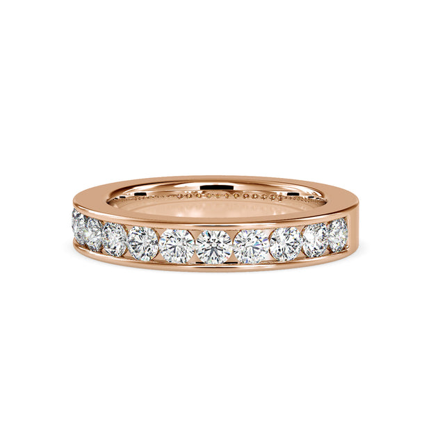 channel set half eternity lab-grown diamond ring in rose gold