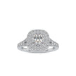 cushion double halo lab-grown diamond ring in white gold