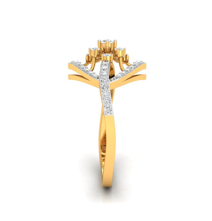 diamond shape halo lab-grown diamond ring yellow gold