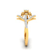 diamond shape halo lab-grown diamond ring yellow gold