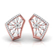 floral cluster diamond stud earrings in rose gold