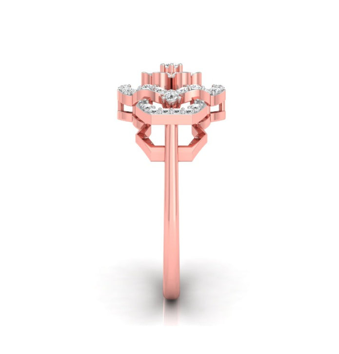 floral prong cluster diamond ring in rose gold