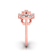 floral prong cluster diamond ring in rose gold