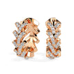 floral vine diamond hoop earrings in rose gold