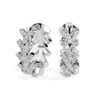 floral vine diamond hoop earrings in white gold