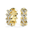 floral vine diamond hoop earrings in yellow gold