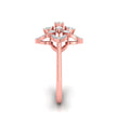 flower shape prong set lab-grown diamond ring rose gold
